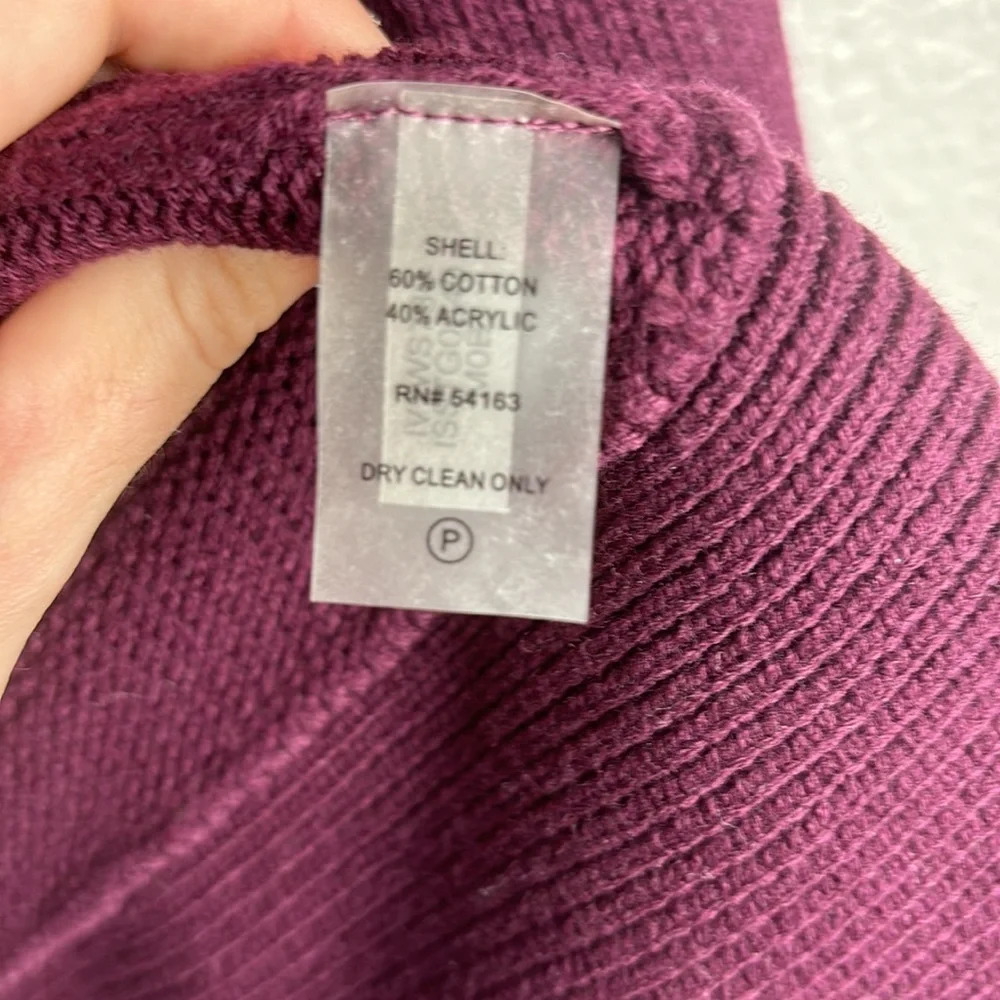 Ivanka Trump Plum Open Cardigan with Gold Zipper Detail - Picture 2 of 8